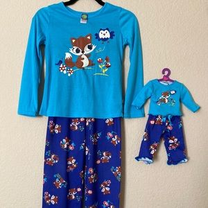❣Turquoise Pajamas Set -Girls with doll clothes❣️